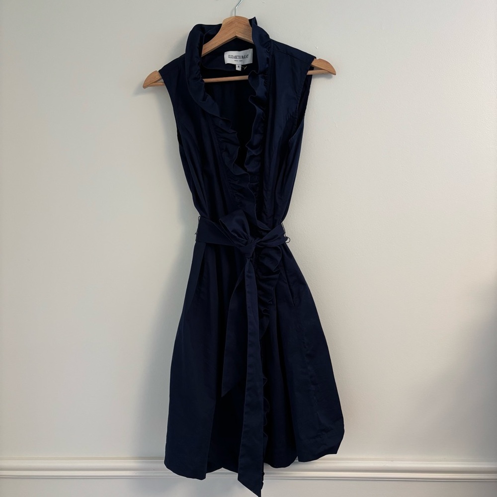 Elizabeth McKay Midnight Blue Ruffle Dress - Picture 2 of 11